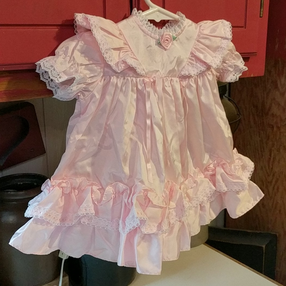 Vintage Mothercare Pink Satin Dress - Picture 3 of 8